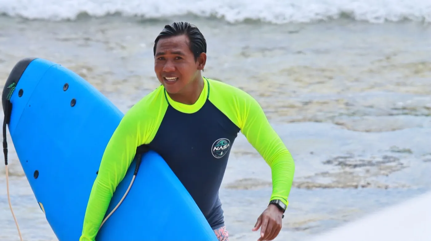 NASA Surf School coach ready for a lesson