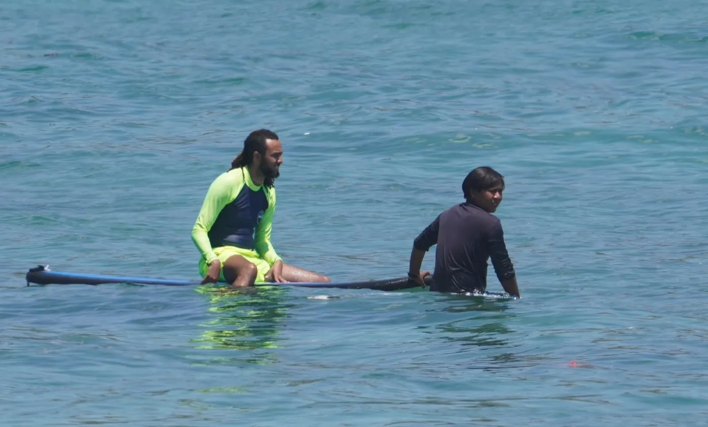 NASA Surf School session in the ocean at Balangan Beach